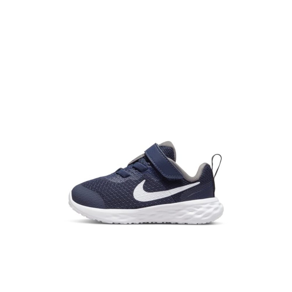 USED Nike Kids Gymnastics Shoes Navy/White Pewter Sneakers Size 22 EU (6C)
